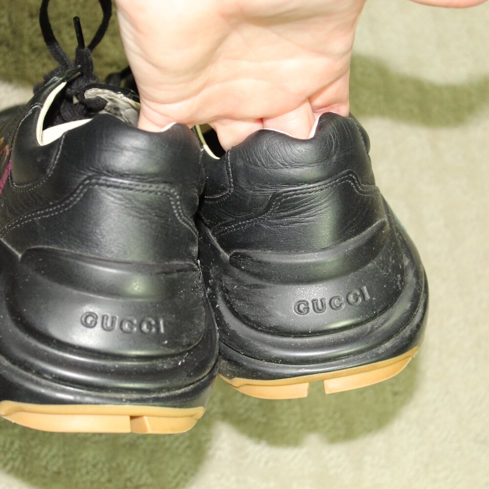 Authenticated GUCCI Rhyton Iridescent Rainbow Logo Sneakers Men's Sz 7.5 / Wm 9 - Picture 9 of 12
